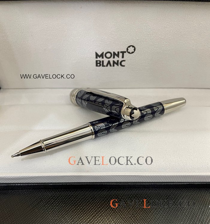 New Arrival! Copy Mont blanc Solitaire LeGrand 80 days Blue Roller ball 164 Slim